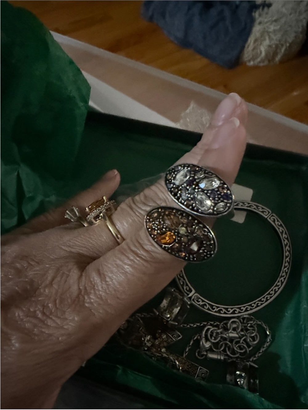 Brighton two Double Oval Crystal Ring in cutrine and Clear both for 150$.